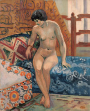 Nu au canapé bleu, Anita Champagne, 1908. Creator: Manguin, Henri Charles (1874-1949).