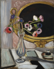 Anemones in front of the black mirror, 1919. Creator: Matisse, Henri (1869-1954).