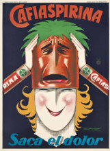 Cafiaspirina. Saca el dolor, 1930. Creator: Mauzan, Luciano Achille (1883-1952).