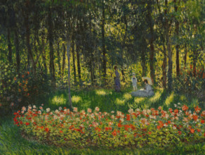 In the garden, the artist's family, 1875. Creator: Monet, Claude (1840-1926).
