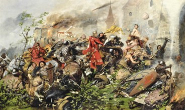 The Siege of Milan by Frederick I Barbarossa in 1162, 1891. Creator: Moniuszko, Jan Czeslaw (1853-1908).