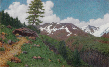 Landscape with larches, 1917. Creator: Morbelli, Angelo (1853-1919).