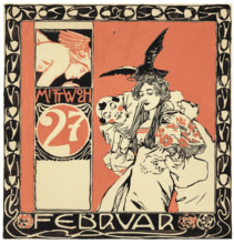 Wednesday, February 27th, study for a calendar page, c1900. Creator: Moser, Koloman (1868-1918).