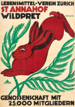 Food Association Zurich St. Annahof Wildpret, 1914. Creator: Oesch, Albert Sebastian (1893-1920).