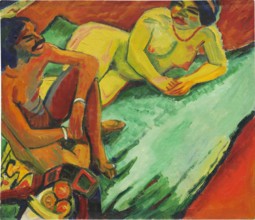 Indian and female nude, 1910. Creator: Pechstein, Hermann Max (1881-1955).