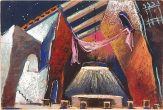 Stage design for the ballet Bolero by M. Ravel. Teatro San Carlo, Naples, 1945. Creator: Prampolini, Enrico (1894-1956).