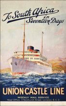 To South Africa in Seventeen Days - Union-Castle Line, c1910. Creator: Randall, Maurice (1865-1950).