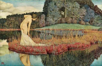 Landscape with a bathing woman, c1910. Creator: Riemerschmid, Rudolf (1873-1953).