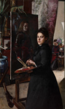 Madeleine Smith at the easel, c1890. Creator: Roederstein, Ottilie Wilhelmine (1859-1937).