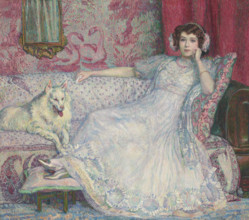 Portrait of Hélène Keller (The Lady in White), 1907. Creator: Rysselberghe, Théo van (1862-1926).