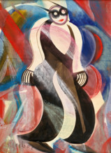 Standing woman in evening dress. Creator: Scheiber, Hugo (1873-1950).