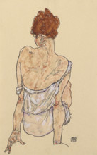 Seated woman in underwear, 1917. Creator: Schiele, Egon (1890-1918).