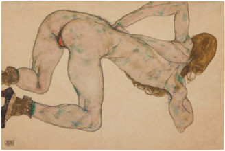 Female Nude Bending Forward, 1914. Creator: Schiele, Egon (1890-1918).