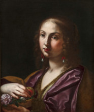 Portrait of Ortensia Leoni Cordini as Saint Dorothy, 1661. Creator: Sirani, Elisabetta (1638-1665).