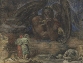 Dante and Virgil encounter Lucifer in Hell, 1923. Creator: Stock, Henry John (1853-1930).