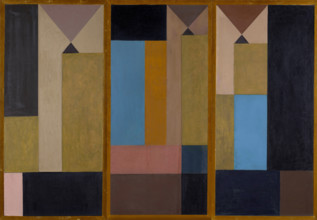 Triptych. Vertical-Horizontal Composition with Reciprocal Triangles, c1918. Creator: Taeuber-Arp, Sophie (1889-1943).
