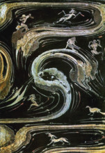 Stylized cloud forms and mythical creatures, 2th century BC. Creator: The Oriental Applied Arts.