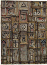 Constructive (Constructive with double lines in umber), 1932. Creator: Torres-García, Joaquín (1874-1949).