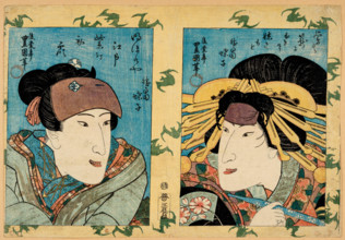 Iwai Hanshiro V in two roles, c1830. Creator: Toyokuni, Utagawa (1769-1825).