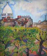 Le Sacré Coeur vu du jardin de la rue Cortot, 1916. Creator: Valadon, Suzanne (1865-1938).