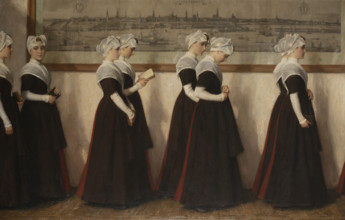 Amsterdam orphan girls going to church. Creator: Waay, Nicolaas van der (1855-1936).