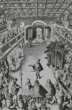 Performance of a court spectacle before King Henri III, (1551-1589) and his court..., 1581 (1878).  Creator: Unknown.