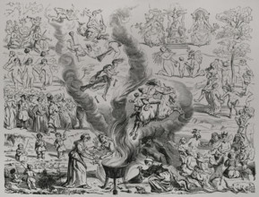 Witches' Sabbath as reported in a judgment delivered by the court of Arras in 1460, (1877).  Creators: Etienne Huyot, Jules Jean Marie Joseph Huyot.