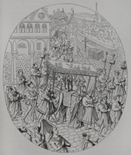 Procession de la Fête-Dieu (Procession of the Holy Host), Paris, France, 15th century (1877).  Creator: Unknown.