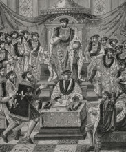 Reception of a knight of the Order of Saint Michael, French military order ..., 1469-70, (1877). Creators: J Petot, Jules Jean Marie Joseph Huyot.