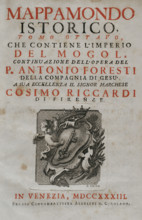 Mappamondo Istorico, Volume VIII, Mughal Empire, 1733.  Creator: Antonio Foresti.