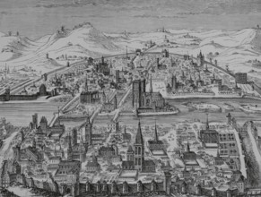 Perspective of the city of Paris in 1607, France, 1878.  Creator: Unknown.