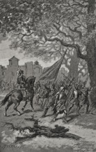 Departure of the Barcelonians to help those besieged in San Adrián de Besós, 15th century, (1890). Creator: Joan Serra y Pausas.