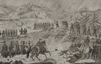 Taking of the bridge of Luchana, 3rd Siege of Bilbao, (1836), First Carlist War (1833-1840), 1845.  Creator: Carlos Mugica y Perez.