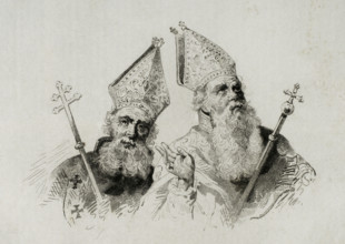 St Gregory the Enlightener, (257-c330), founder of the Armenian Apostolic Church, 1838.  Creators: Hippolyte Lalaisse, Moret.