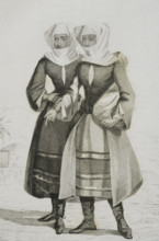 Typical Armenian mountain women's costume, 1838.  Creator: Francois Pigeot.