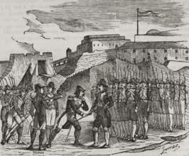 Surrender of Figueras Castle, (27 November 1794) to General Perignon's troops, 1851. Creator: Unknown.