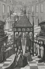 Funeral of Anne of Brittany, (1477-1514), Duchess of Brittany and Queen consort of France (1877).  Creator: Unknown.