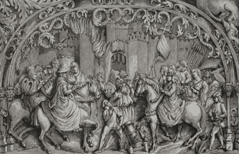 Granada War, (1482-1492): Surrender of the town of Montefrío, near Granada, 1486 (1877).  Creator: Unknown.