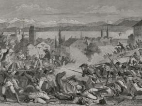 French Revolutionary Wars: Second Coalition (1709-1802) - "Battle of Zurich", 1799 (1879).  Creator: Unknown.