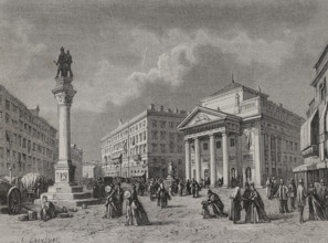Stock Exchange Square, Trieste, Italy. 1879.  Creator: Pierre Eugene Grandsire.