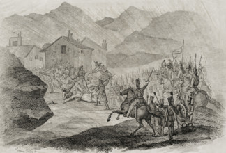 First Carlist War, (1833-1840): Battle of Nazar and Asarta, 29 December 1833, (1842).  Creator: Unknown.