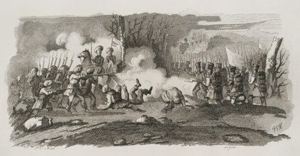 First Carlist War, (1833-1840): Battle of Alsasua, April 22, 1834, (1842).  Creator: Pedro Celestino Mare.