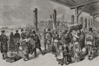 Emigration of European Mormon to the United States, New York, 1878.  Creator: Unknown.