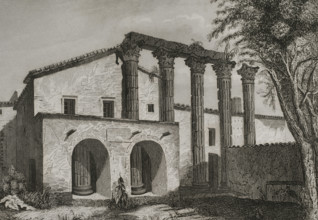 Ruins of the Temple of Diana in Mérida, Extremadura, Spain, 1852.  Creator: Unknown.