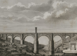 Alcántara Bridge, Extremadura, Spain, 1852.  Creator: Unknown.