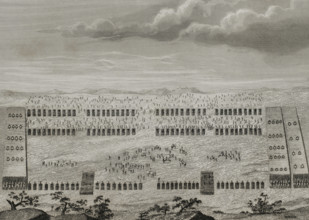 An army during the Roman conquest of the Iberian Peninsula, 1852. Creator: Unknown.