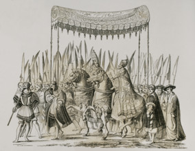 Coronation of Charles V, (1500-1558) as Holy Roman Emperor, (1519-1556)...in 1530, (1878). Creator: Unknown.