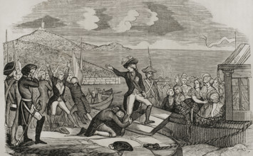 Boarding of the Portuguese Royal Family in the port of Lisbon on 29 November 1807, (1851). Creator: Unknown.