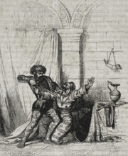 Death of Theudis, (d 548), King of the Visigoths in Hispania (531-548) in June 548..., 1852.  Creator: Unknown.