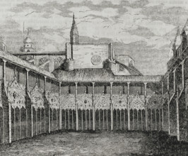 Cloisters of the Cathedral of Pamplona, 13th-14th centuries, Navarre, Spain, 1852. Creator: Ildefonso Cibera.